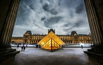 The Glowing Louvre Widescreen Wallpaper Wide Net