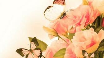 Vintage Art Wallpaper Rose And Butterfly
