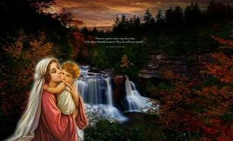 Vierge Virgin And Child Scenic Wallpaper