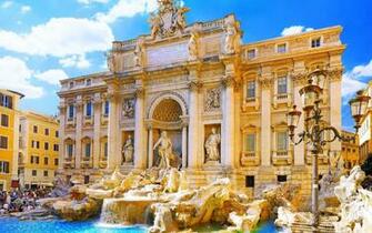 Fontana Di Trevi Rome Italy Skyline Wallpaper Desktop Background