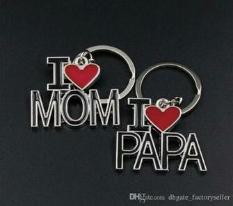 I Love Papa Mom Keychains Key Ring Heart Keychain Mother S