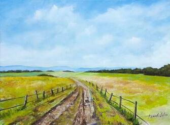 Fields Oil Painting Picture Gallery Art HD Wallpaper Pc Desktop