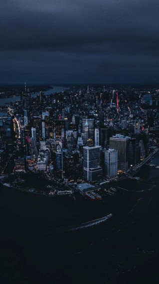 New York City Night Darkness iPhone Wallpaper