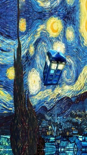 Starry Night Tardis iPhone Wallpaper