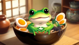 Frog With Ramen Wallpaper