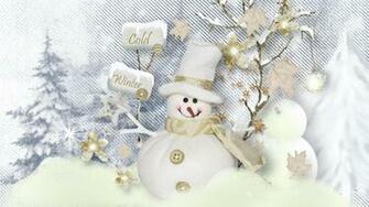 Winter Snowman Wallpaper