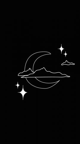 Sof Art On Animations Moon Drawing Dark Black