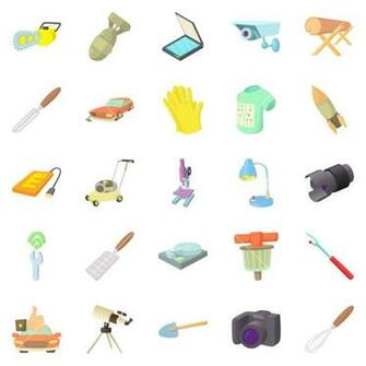 Metier Icons Set Cartoon Of For Web Isolated