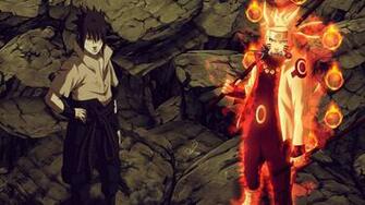 Sasuke Uchiha Sharingan Rinnegan Eyes And Naruto Uzumaki Sage Of Six
