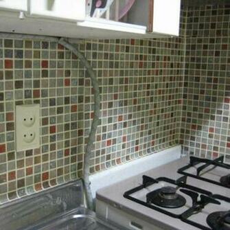 Orange Brown Gray Beige Combined Mosaic Tiles Self Adhesive Wallpaper
