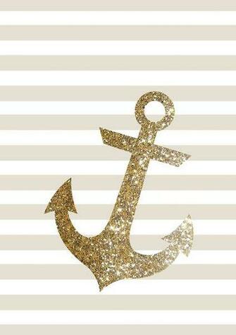 Glitter Anchor Wallpaper In Gold Art