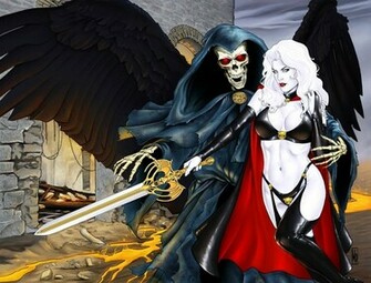 Sexy Lady Death Wallpaper Wraparound Cover