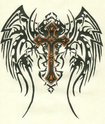 Cross And Angel Wings Wallpaper By Aaingham