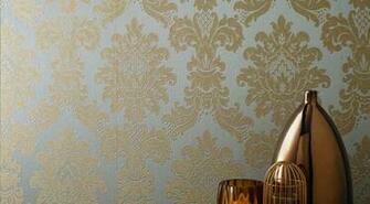 Teal Damask Wallpaper And Gold