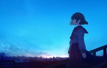 Wallpaper Blue Anime Waifu Director Image For Desktop Section