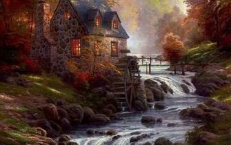 Thomas Kinkade Autumn Wallpaper Desktop Background
