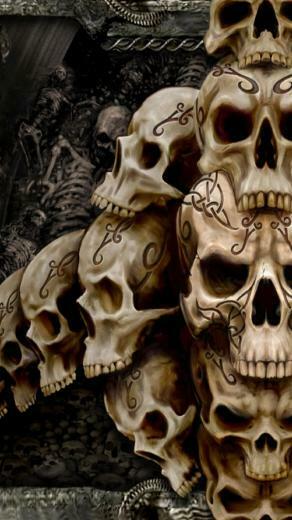 Skulls Designed iPhone Wallpaper