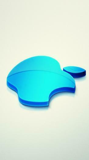 Blaue 3d Apple Logo iPhone Wallpaper Und 5s 5c