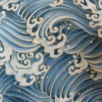Japanese Wave Painting Ocean Cushion