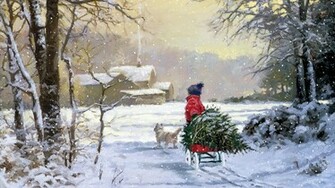 Christmas Wallpaper Tree Carrying