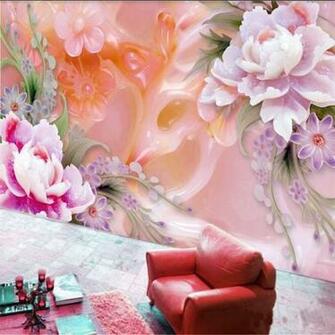 Wallpaper Kustom 3d Dinding Bunga