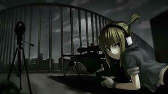 Anime Girls Material Sniper Wallpaper