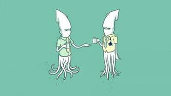 Squid Anthropomorphism HD Wallpaper Color Palette Tags
