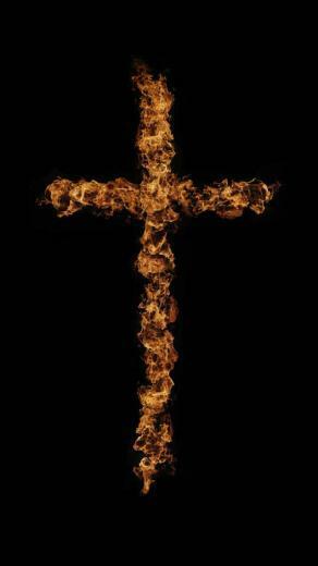Cross iPhone Wallpaper On Fire