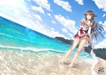Wallpaper Landscape Sea Anime Girls Beach Kantai Collection