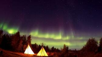 Forest Camp And Aurora HD Wallpaper Stream