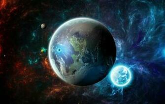 Outer Space Digital Art Aircraft HD Desktop Wallpaper