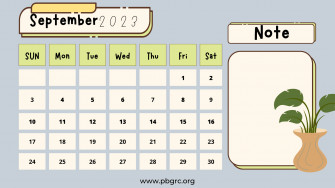 Cute September Calendar Floral Wallpaper