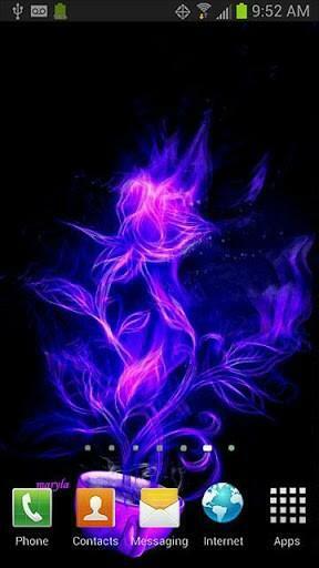 Bigger Neon Purple Rose Live Wallpape For Android Screenshot