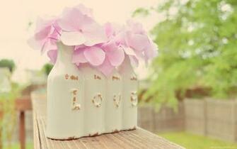 Love Is In The Air Vintage Vase Hydrangea Widescreen Wallpaper