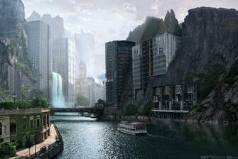 Futuristic City Wide Wallpaper Cities And Countries Buildings