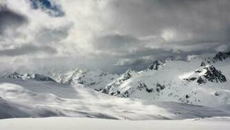Winter Amazing Mountains Gray Clouds Original HD Wallpaper