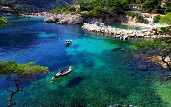 Wallpaper Marseille France Sea Shore Rocks Tree Boat