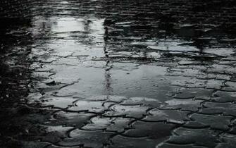 Rain Puddle Bokeh Mood Drops Storm B W Wallpaper