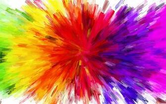 Wide Color Burst White Background HD Wallpaper