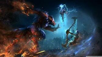 Smite Fenrir Vs Neith Ultra HD Desktop Background Wallpaper For