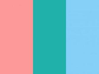 Light Salmon Pink Sea Green And Sky Blue
