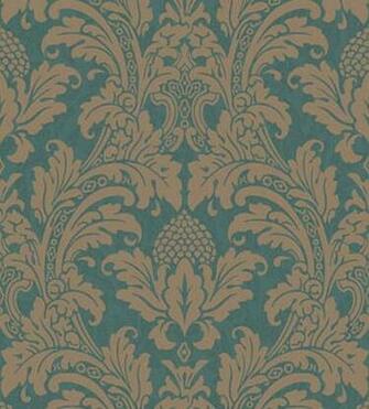 Cole And Son Blake Wallpaper In Teal Silver