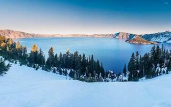 At The Crater Lake Oregon Wallpaper Nature