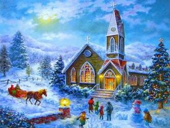 Christmas Evening Wallpaper Paintings