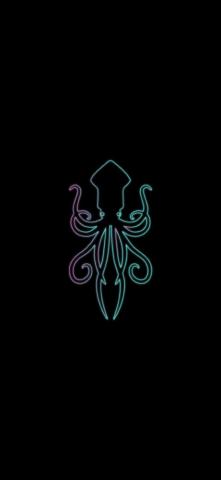 iPhone Wallpaper Black Amoled Neon Squid