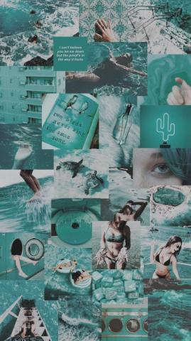 Teal Aesthetic iPhone Wallpaper Pastel