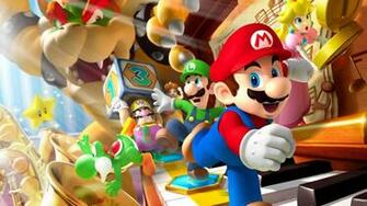 Mario Characters Keys Piano Wallpaper Background
