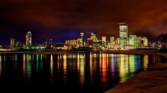 Canada Alberta City Skyline Reflections Calgary Wallpaper