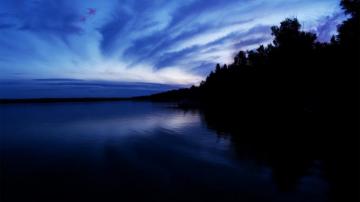 Dark Blue Sunset Desktop Pc And Mac Wallpaper