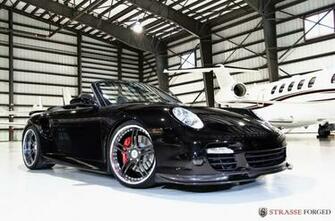 Black Porsche Turbo Cabriolet Wallpaper